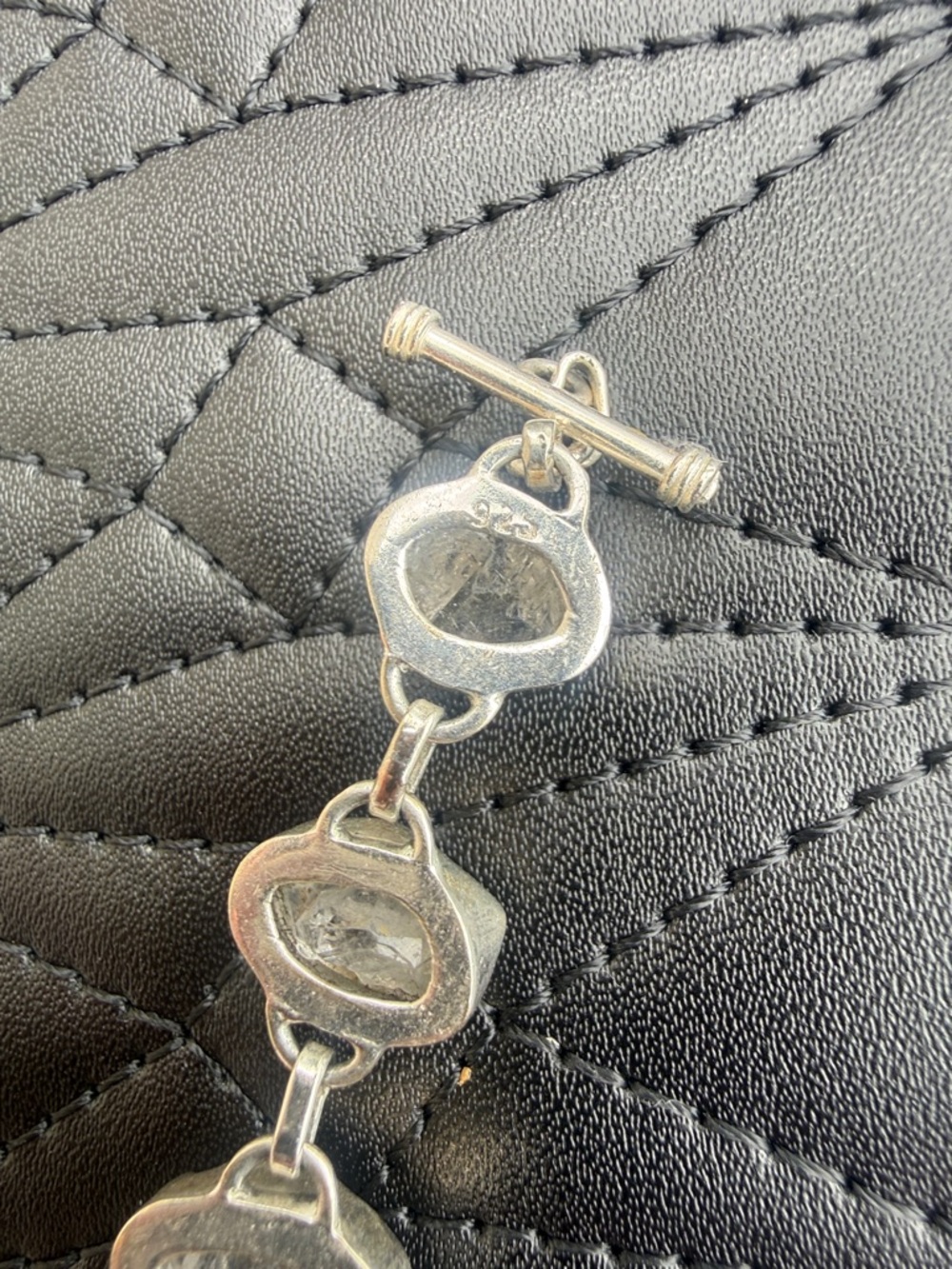 Sterling Herkimer Diamond Tennis Bracelet 925 toggle - Picture 3 of 4